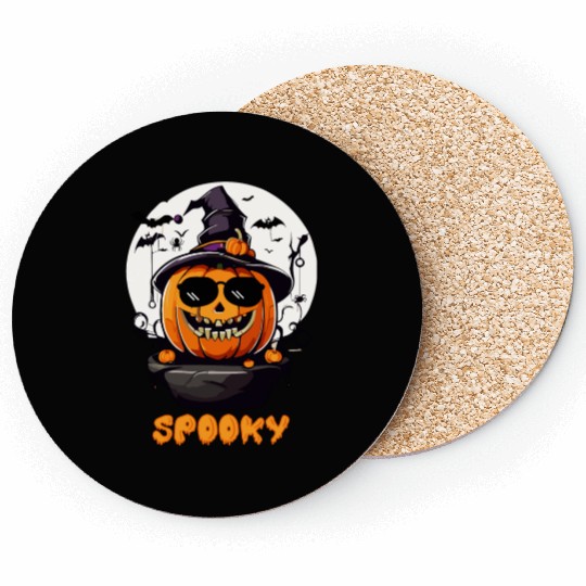 Spooky Cool Halloween Pumpkin Funny Coasters