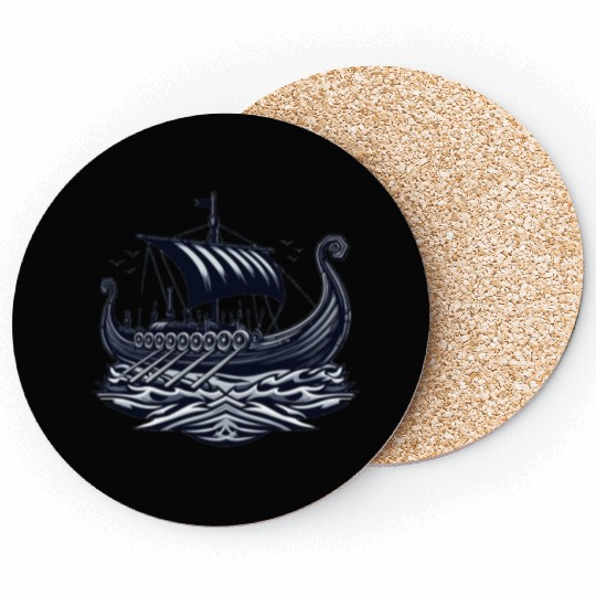 Viking Raiders: Norse Seafaring Art Coasters