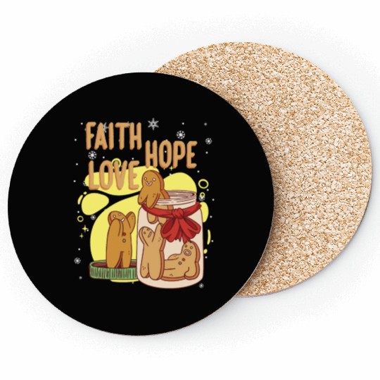 Faith Hope Love Religious Christmas Costume Coasters
