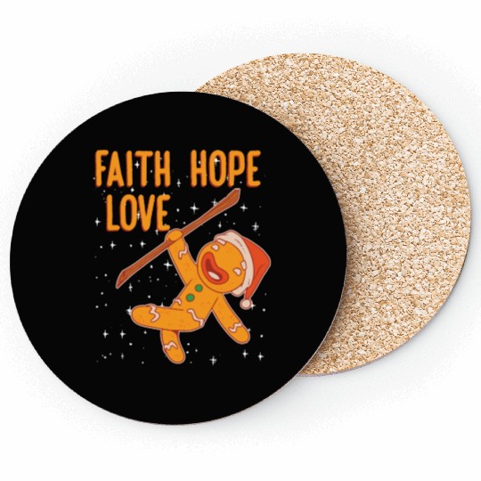 Faith Hope Love Religious Christmas Costume Coasters