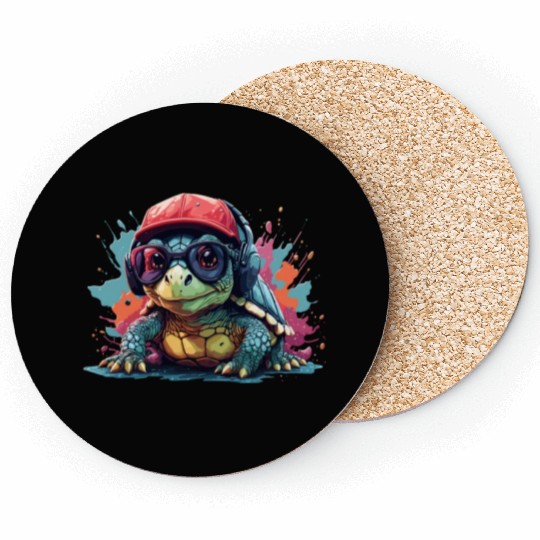 turtle animal art I cool cute turtle Coasters