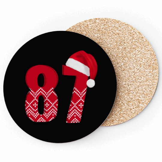 Age 87 - Congrats Christmas Number Eighty Seven Coasters