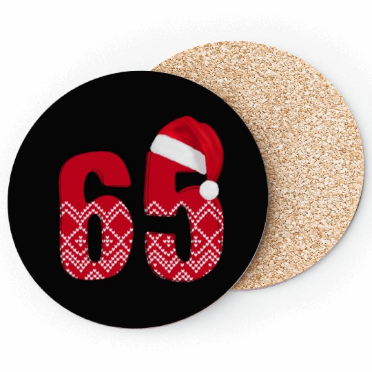 65th Birthday Wishes - Christmas Number Sixty Five Coasters