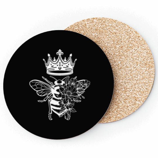 Queen Bee Crown Women Hive Beekeeping Bee Women Coasters