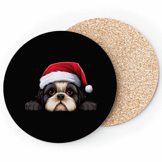 Shih Tzu Christmas Dog Coasters