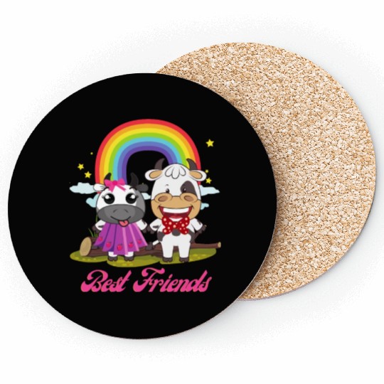 Cow Mooey Cute Strawberry Cow Best Friends Coasters