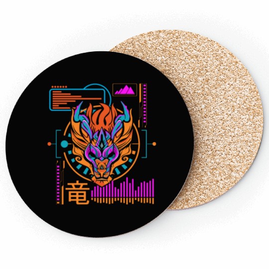 Cyberpunk Cyber Gamer Technology Coasters