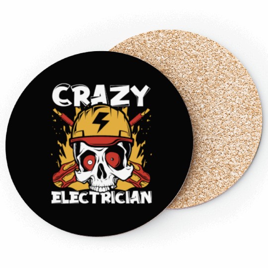 Crazy Electrician Powerline Technician Wiremen Coasters