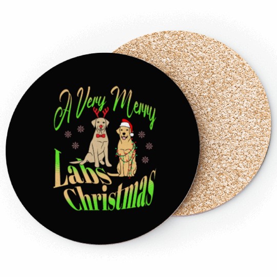 A Very Merry Labs Christmas Gifts For Labrador Coasters