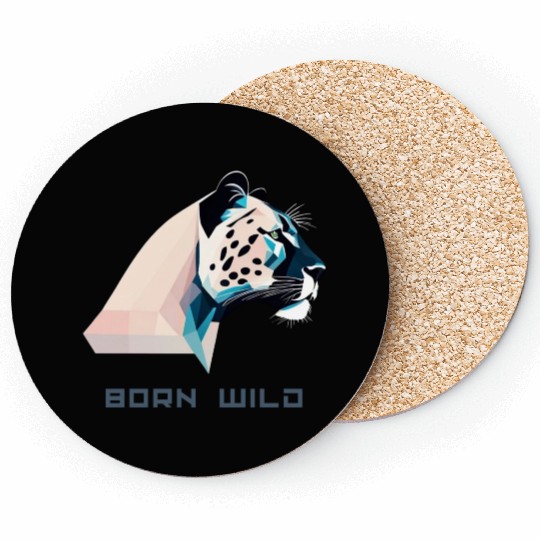 Geometric Lowpoly Wildcat Coasters