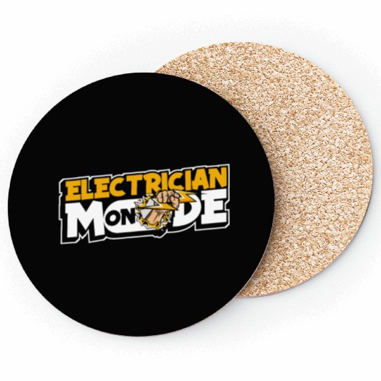 Electrician Mode On Wiremen Powerline Technician Coasters