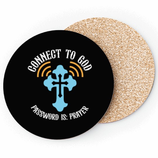 Connect to God I Love Jesus Believer Scripture Coasters