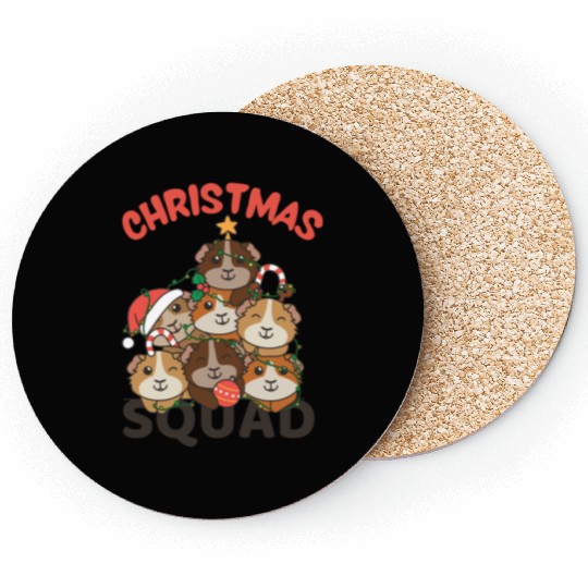 Guinea Pig Christmas Tree Christmas Squad Coasters