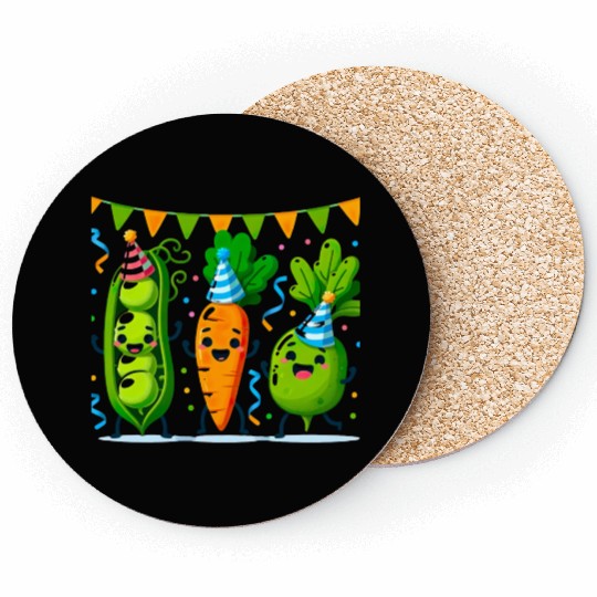 Festive Vegetable Party Fun for a Vegetable eater Coasters
