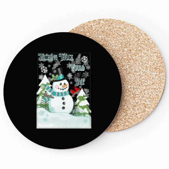 Funny Cranky Snowman Coasters