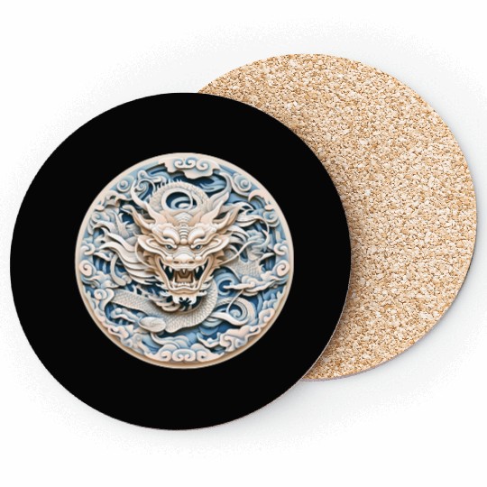 Folklore Dragon Mandala Art Coasters