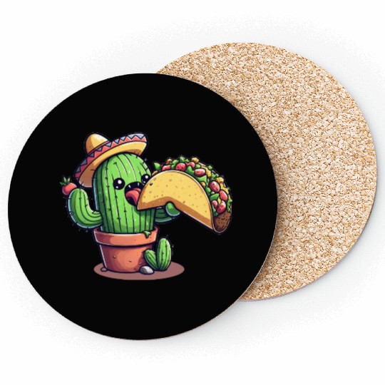 Mexican taco cactus Coasters