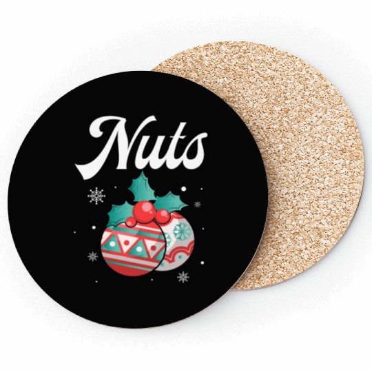 Christmas Nuts Santa Snowflakes Candy Canes Winter Coasters