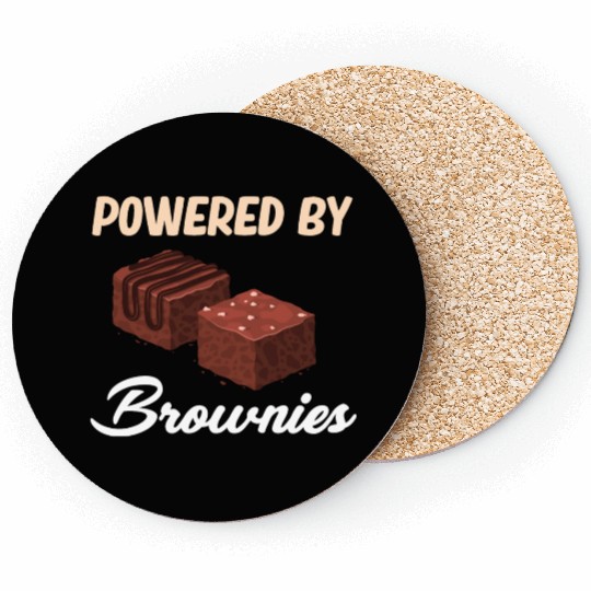 Powered By Brownies Lover Fudge Cookie Coasters