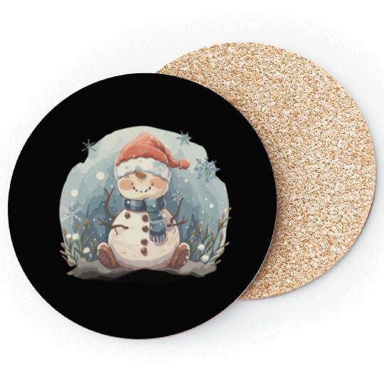 Christmas Golf Snowman Santa Hat Gift design Coasters