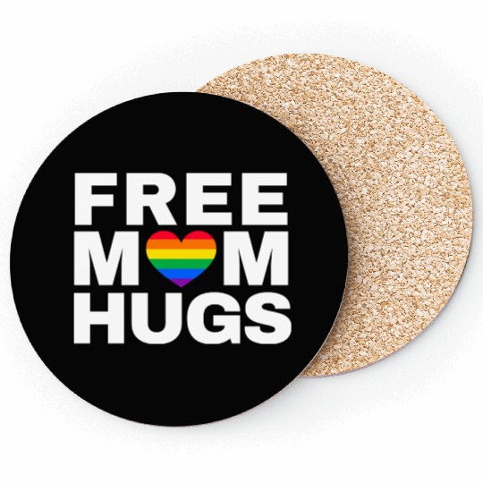 Free Mom Hugs, Free Mom Hugs Rainbow Gay Pride Coasters