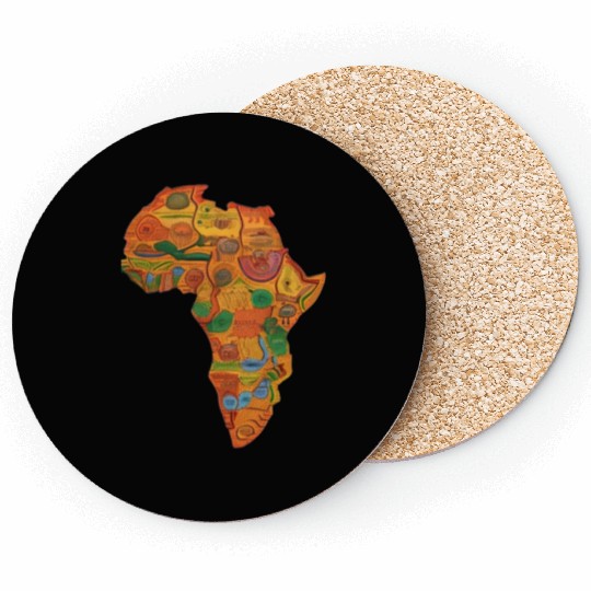Colourful African Map For Afrocentric Lovers. Coasters