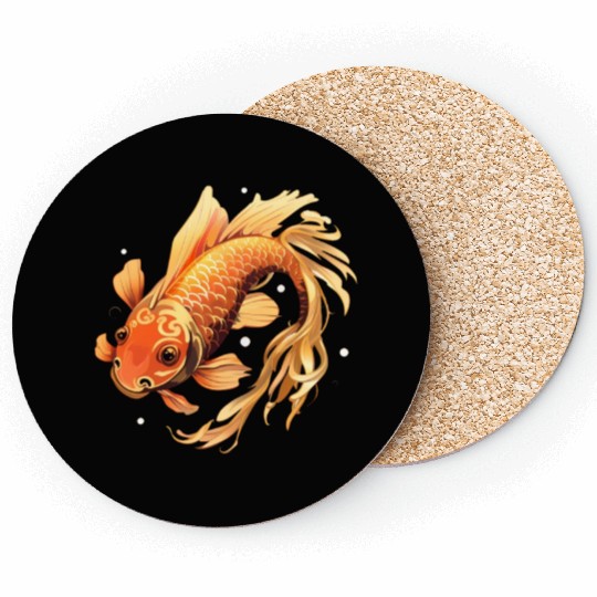 Koi Fish Japanese Carp Pond Coasters