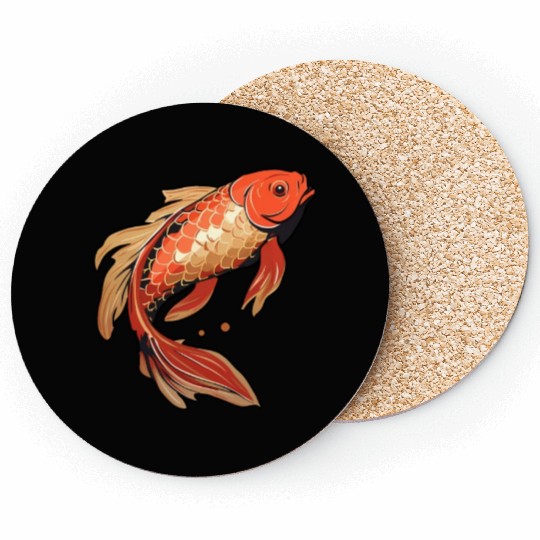 Koi Fish Japanese Carp Pond Coasters