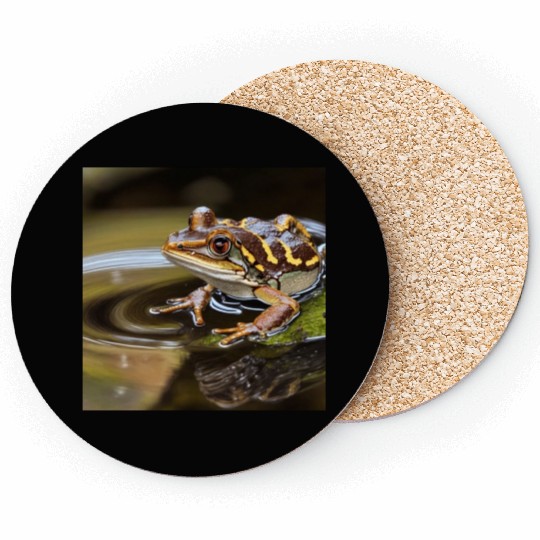Rain frog" cute crazy leopard frog Coasters