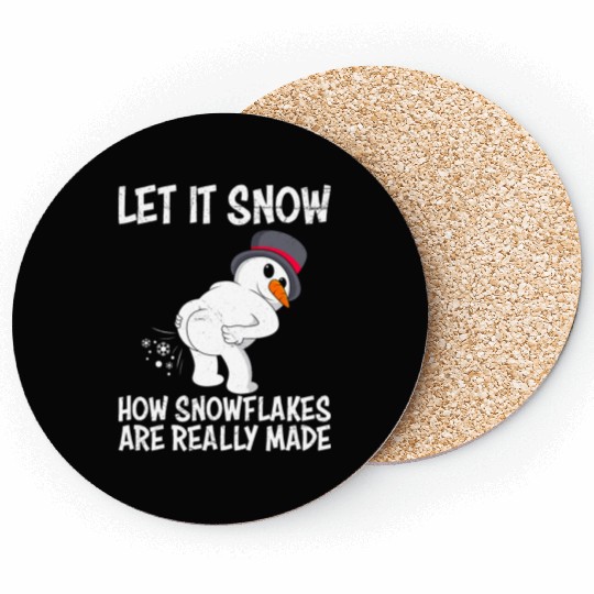 Snowman Let it Snow Winter Time Snowmen Coasters