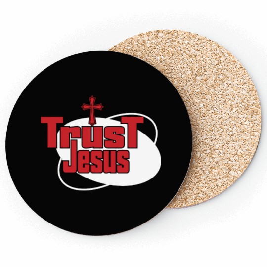 Trust Jesus Love Jesus Christian Christmas Coasters