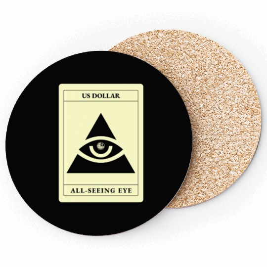 Us Dollar All Seeing Eye Coasters