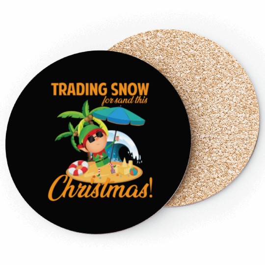 Elf Vacation - Sunny Christmas Fun Coasters