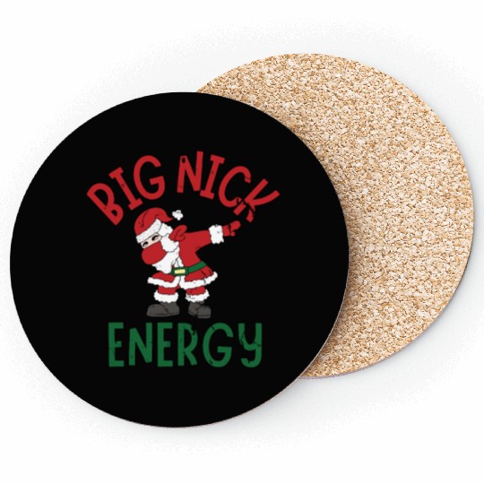 Big Nick Energy Christmas Dabbing Santa Claus Coasters