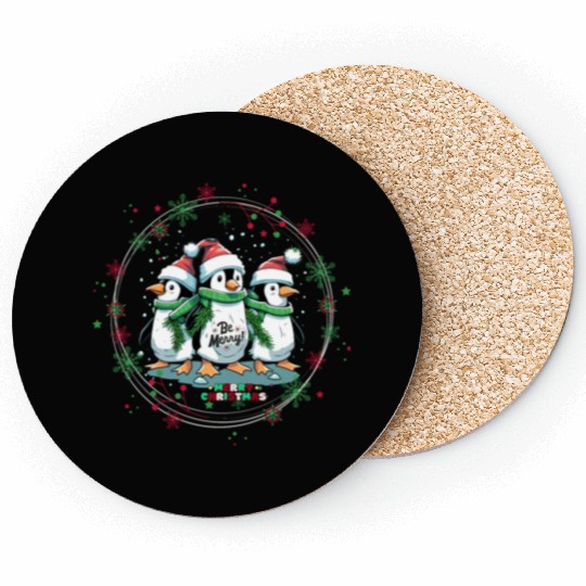 Christmas penguins Coasters