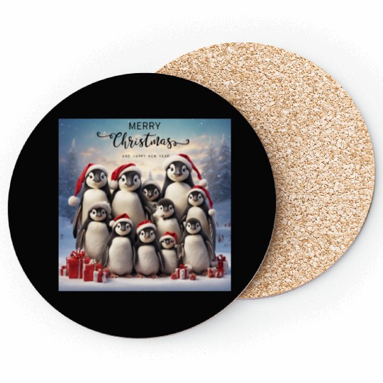Christmas funny penguins Coasters
