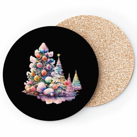 Winter Christmas Tree Coasters
