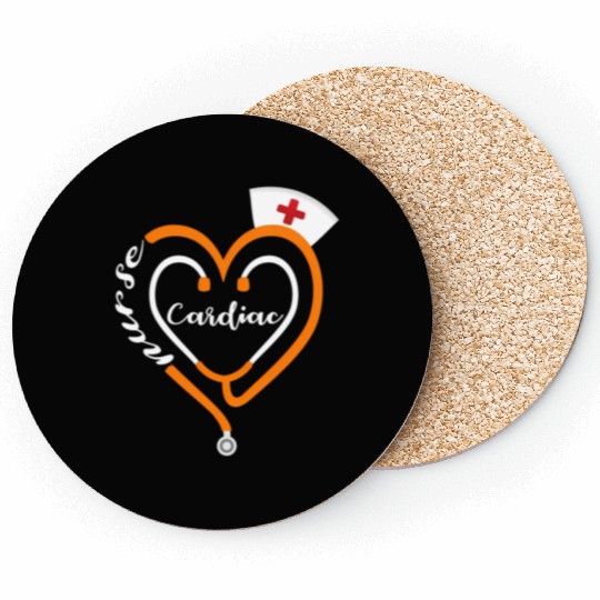 Cardiac Nurse Halloween Stethoscope He Rn Coasters