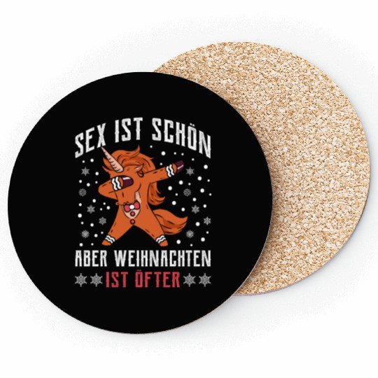 Funny sx is Beautiful but Christmas is More Often Coasters