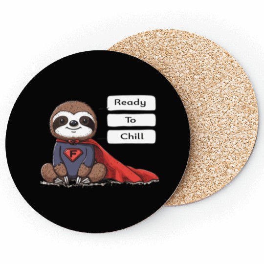 Sloth Superhero Sloths Chill Out Superpower Coasters