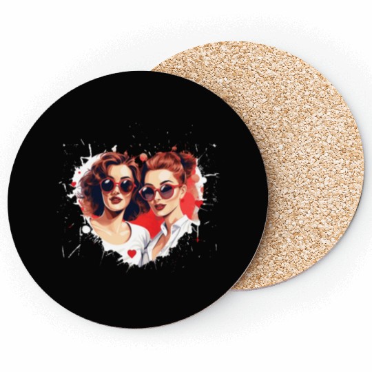 Valentines Day Outfit For Her And Her in love Coasters