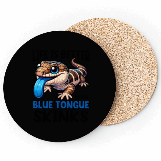 Lizard Collector Reptile Lover Blue Tongue Skink Coasters