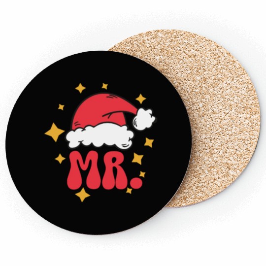 Mr And Mrs Claus Christmas Couples Matching Pajama Coasters