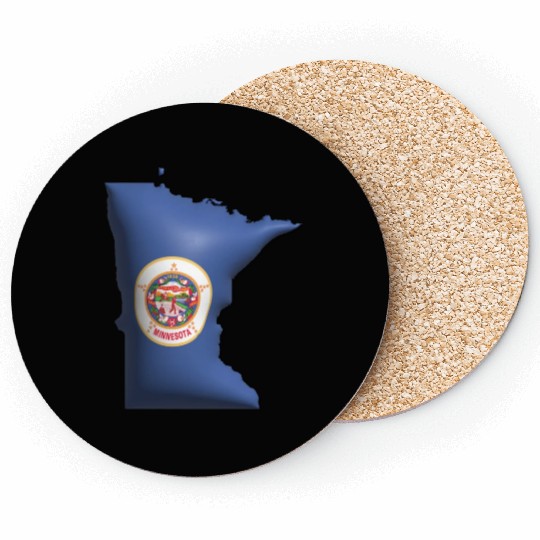 Minnesota - 3D Flag Map Coasters