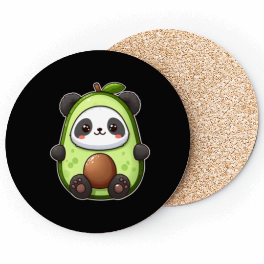 Panda in avocado costume Coasters