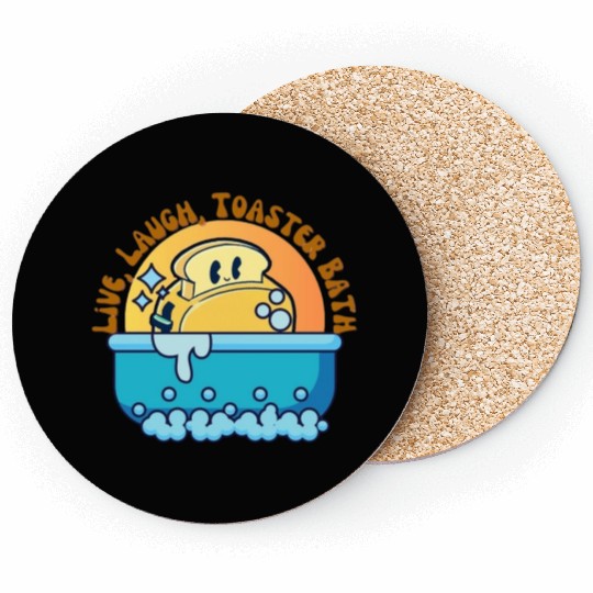 Live Laugh Toaster Bath Coasters