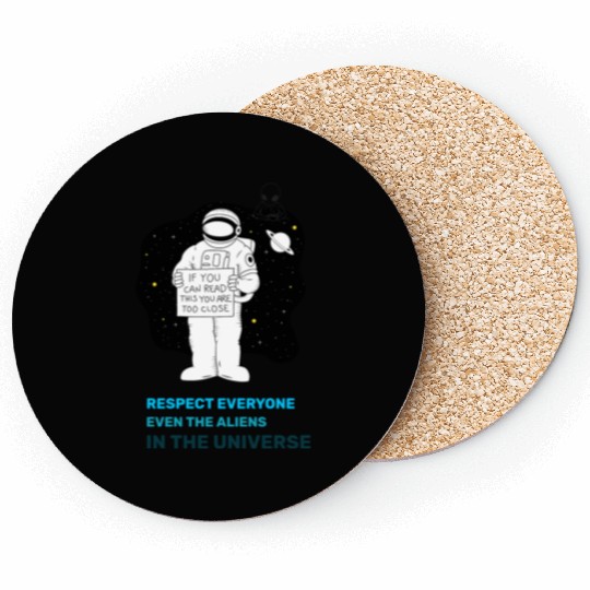 Black White Astronauts and Aliens Coasters