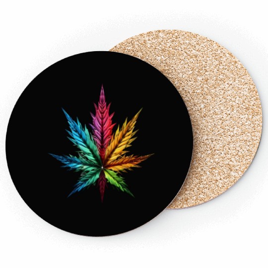 Spectrum Splendor: The Vivid Leaf Coasters