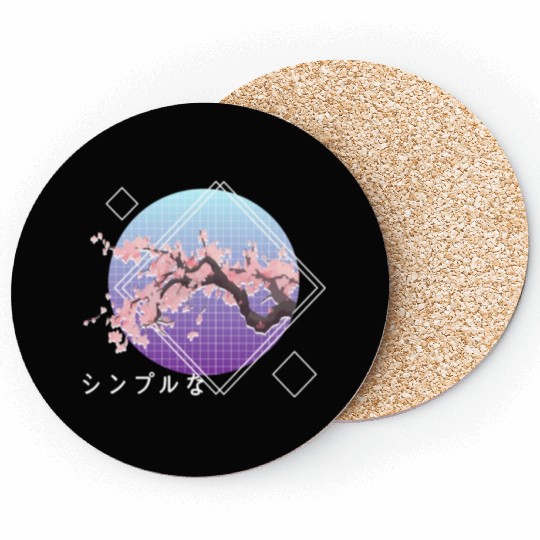 Lofi Aesthetic Sakura Cherry Blossom Tree Japanese Coasters