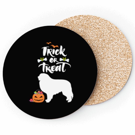 Trick Or Treat Great Pyrenees Dog Halloween Coasters